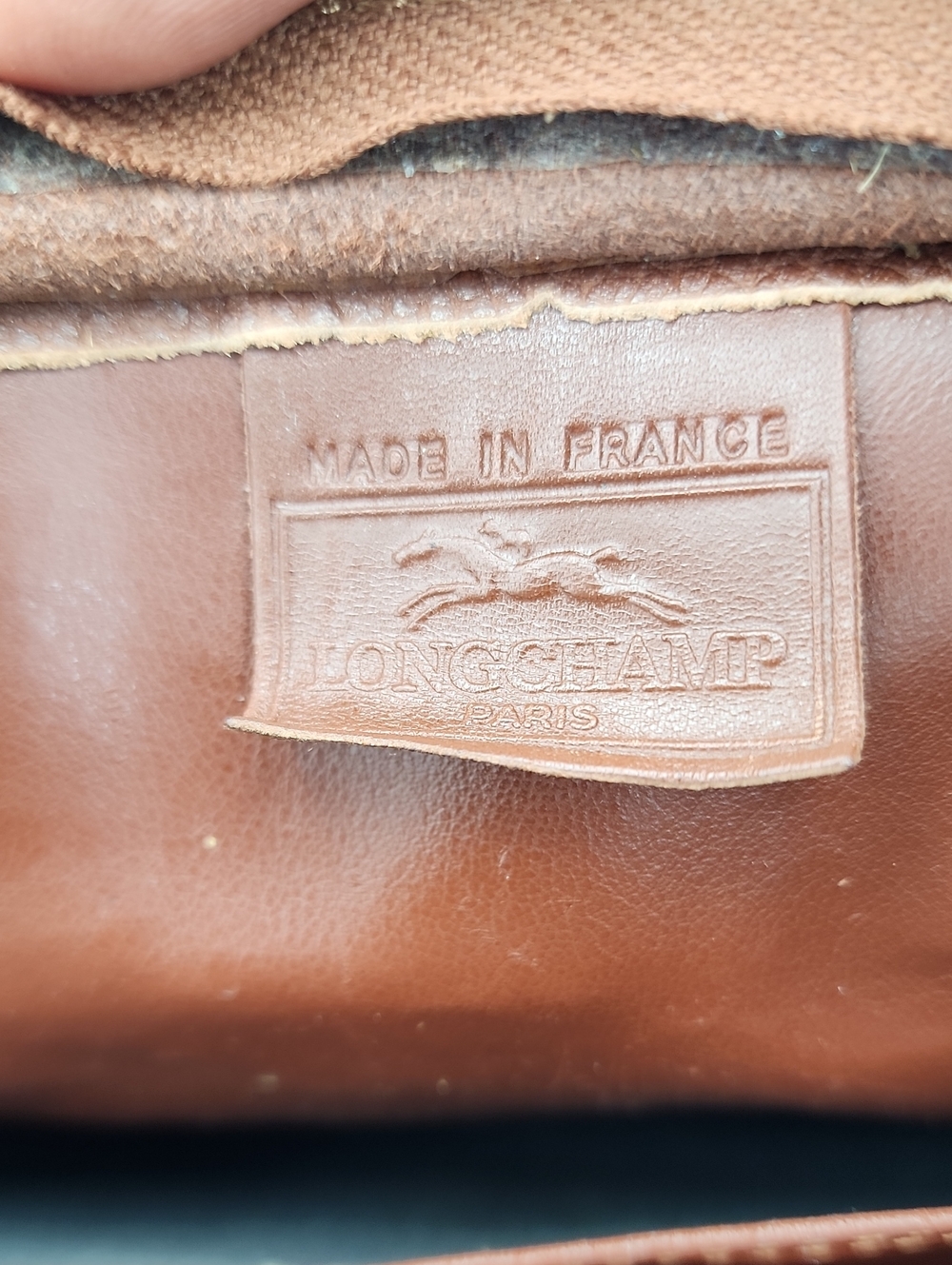 Vintage LONGCHAMP France All-Leather Triple Compartment Hobo Shoulder Bag - Tan - Picture 14 of 16